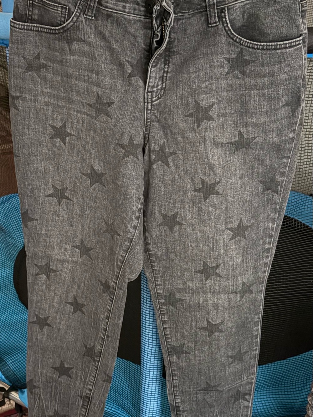 Style & Co. Dark Gray Curvy Skinny Jeans with Subtle Star Print